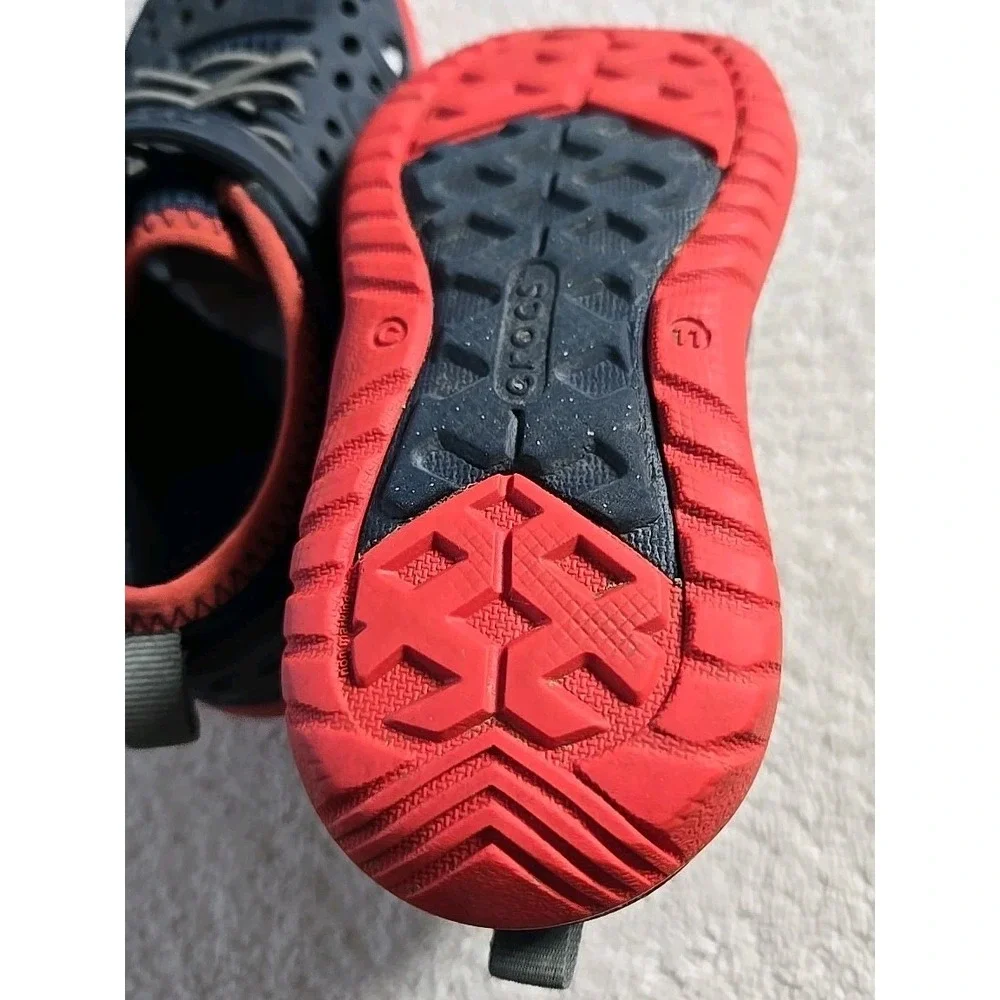 Crocs Slipon Shoes Boys Size 11 Shoes Navy Blue & Red